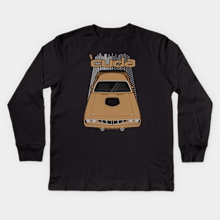 Plymouth Barracuda 1971 - Light brown Kids Long Sleeve T-Shirt